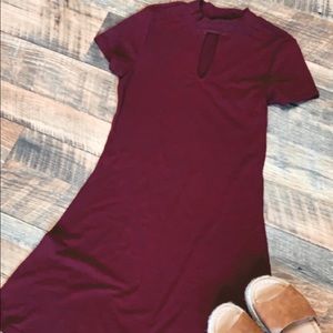 Maroon keyhole dress
